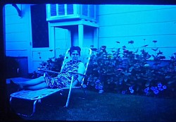 Woman in lawn chair