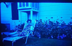 Woman in lawn chair, victim